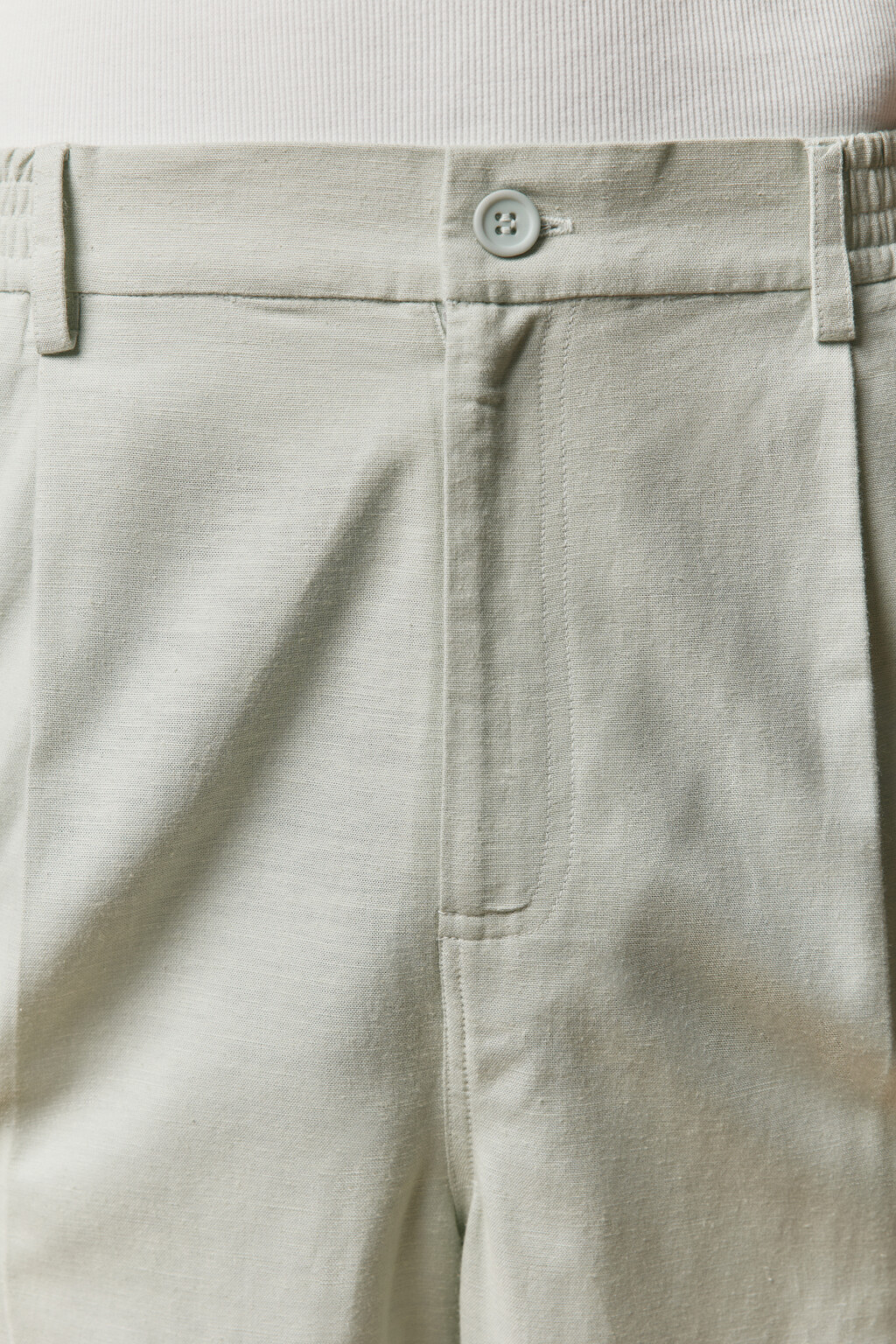 Брюки костюмные из льняной ткани - цвет зеленый - 5