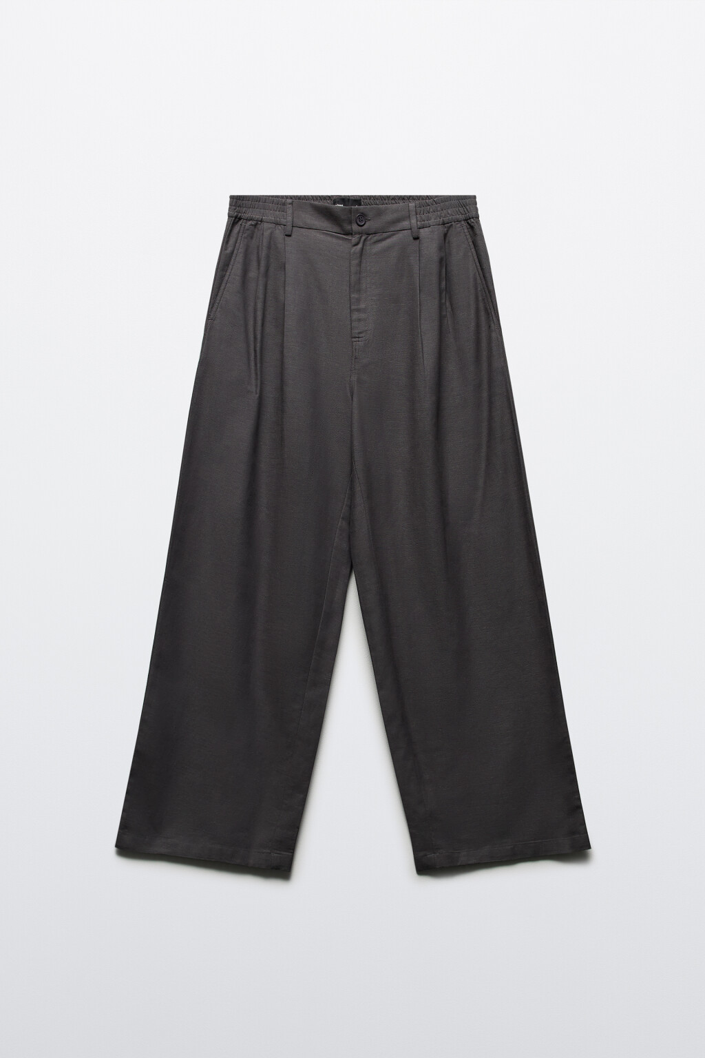 Брюки костюмные из льняной ткани - цвет серый - 7