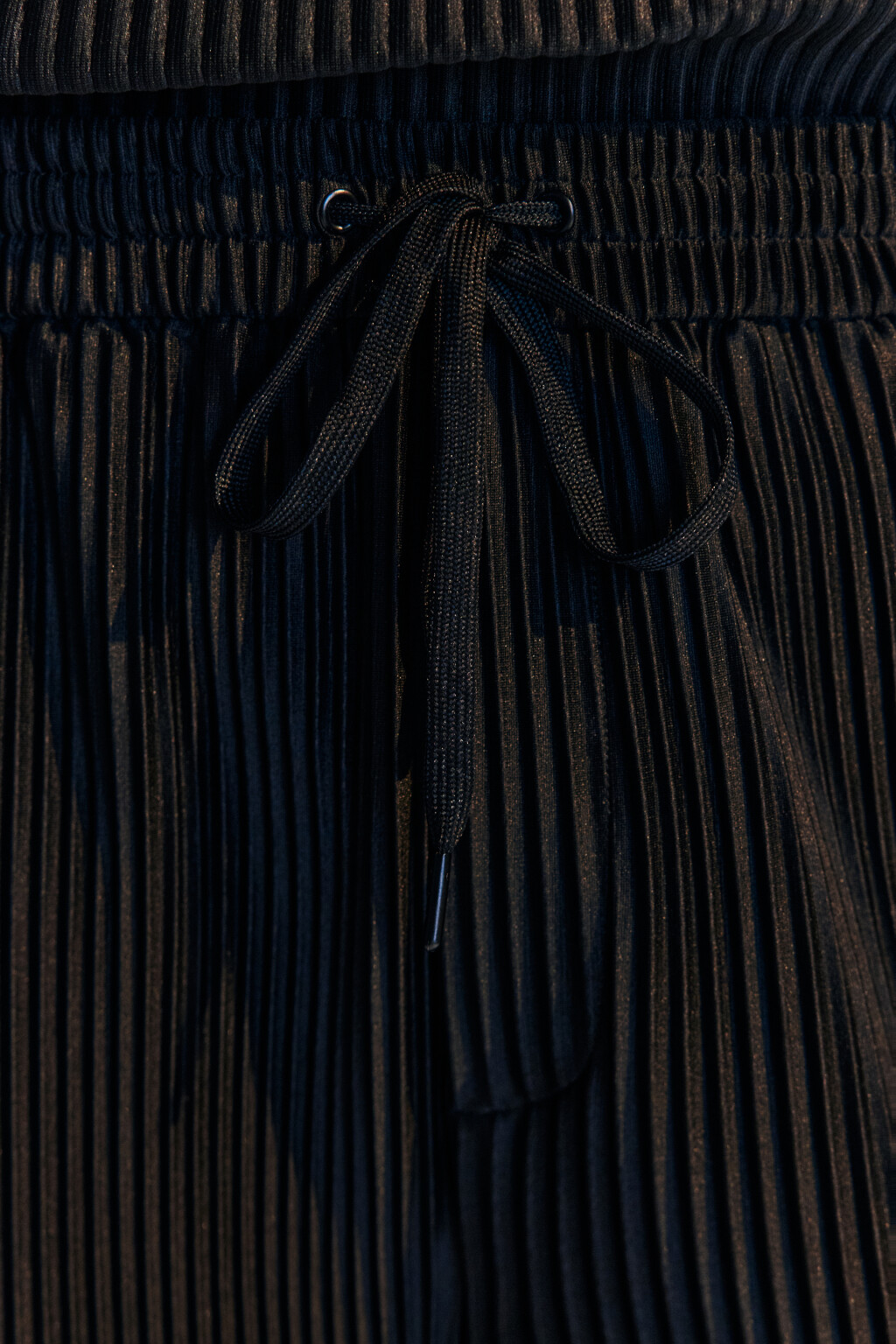 Брюки широкие из ткани в рубчик - цвет черный - 6