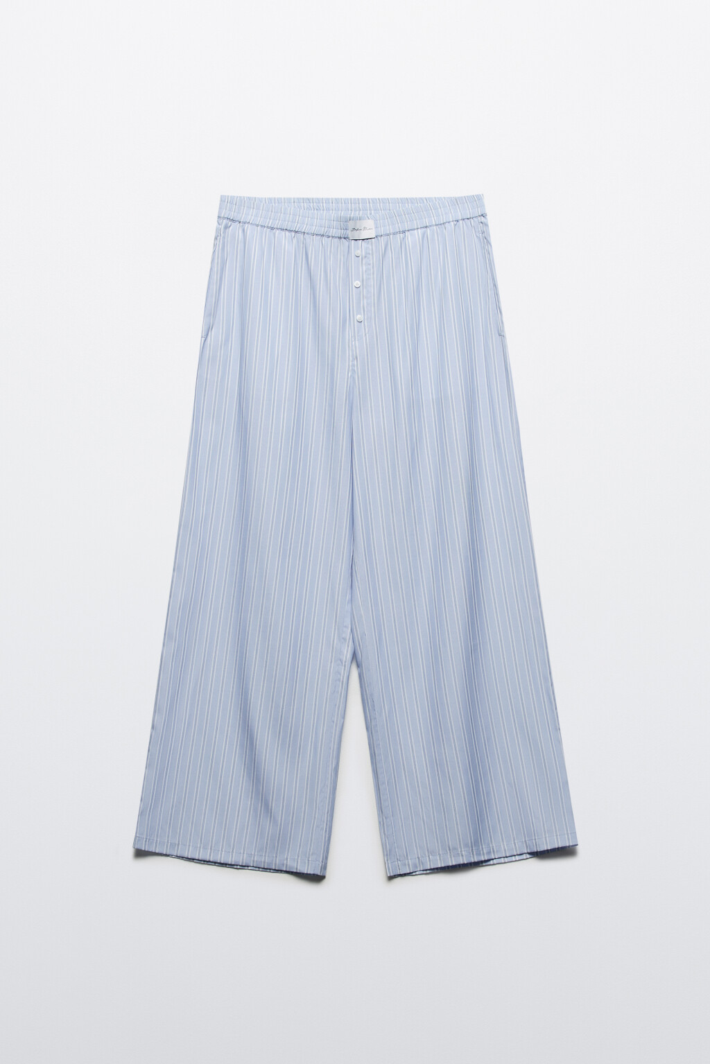 Брюки широкие в пижамном стиле - цвет синий - 9