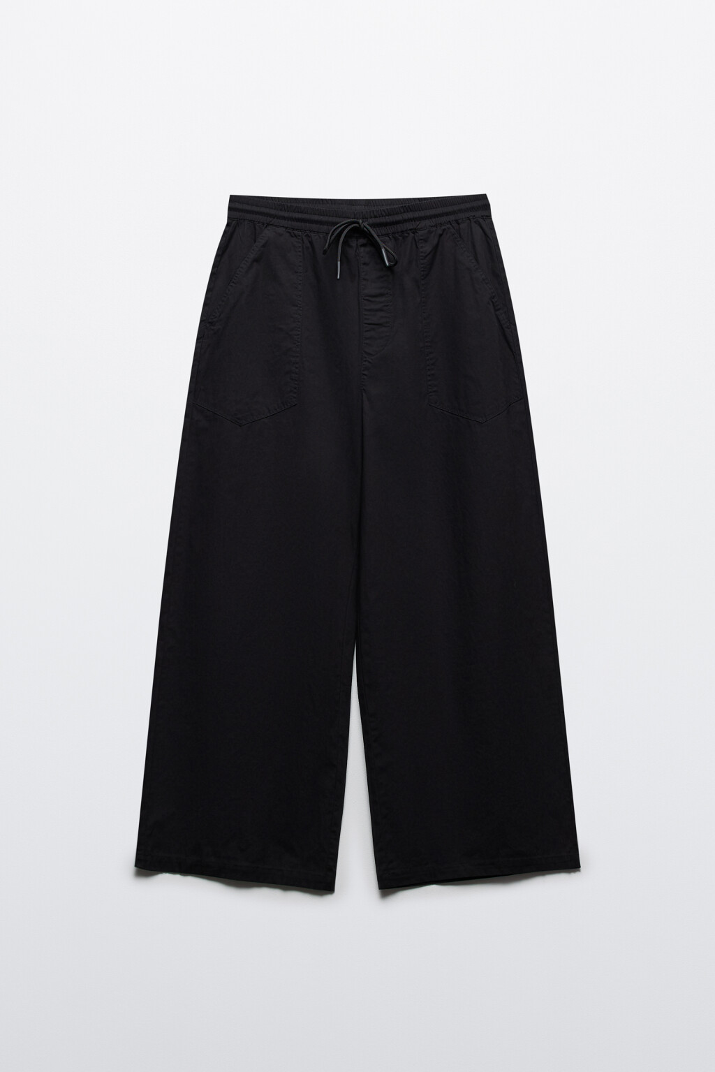 Брюки хлопковые с накладными карманами - цвет черный - 8