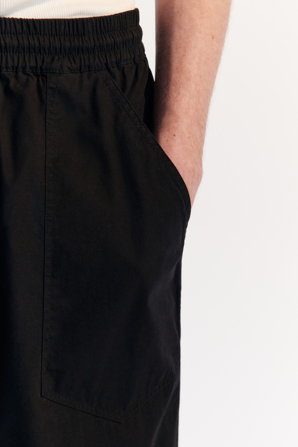 Брюки хлопковые с накладными карманами - цвет черный - 7