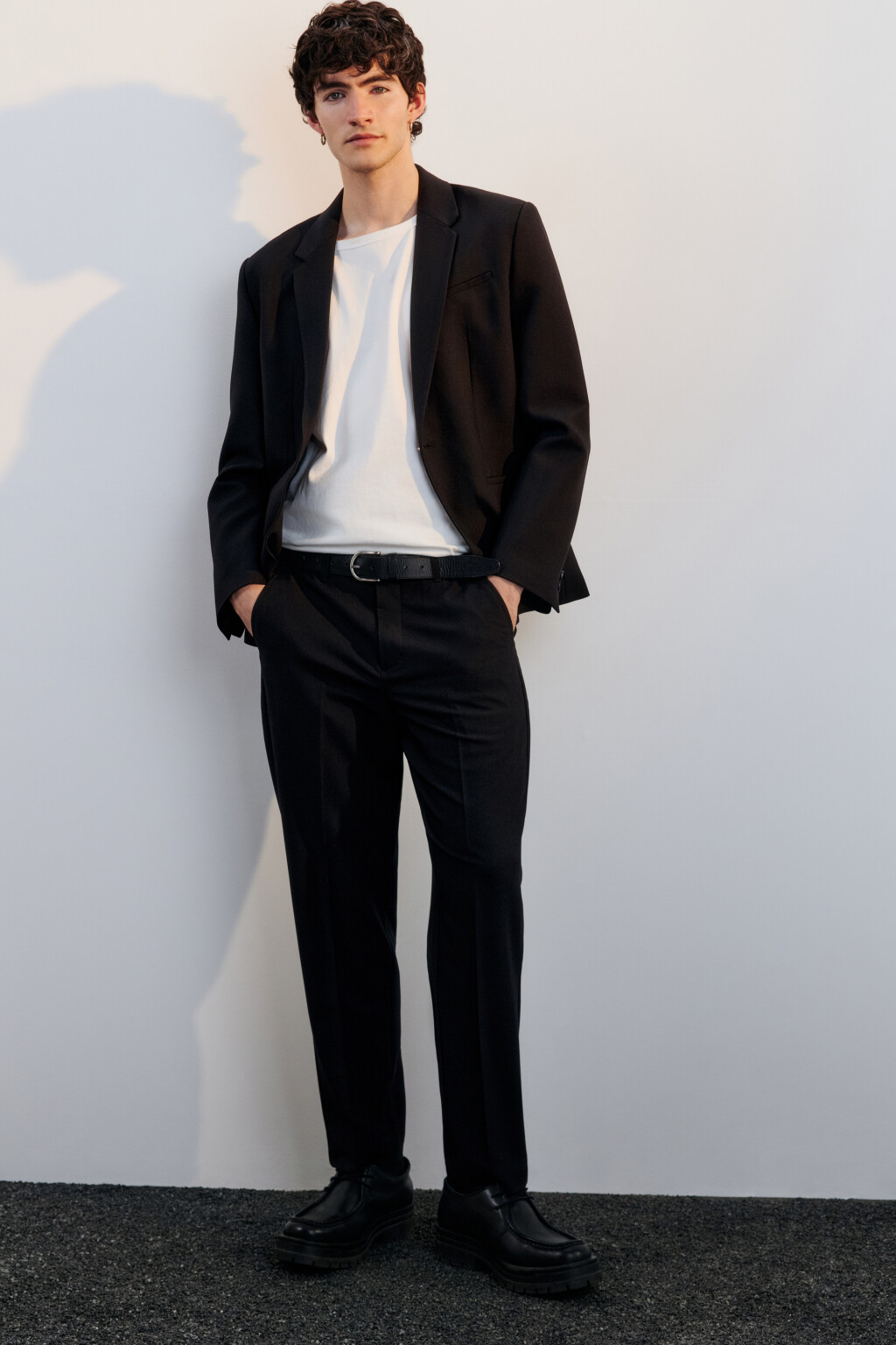 Брюки костюмные классические - цвет черный - 1