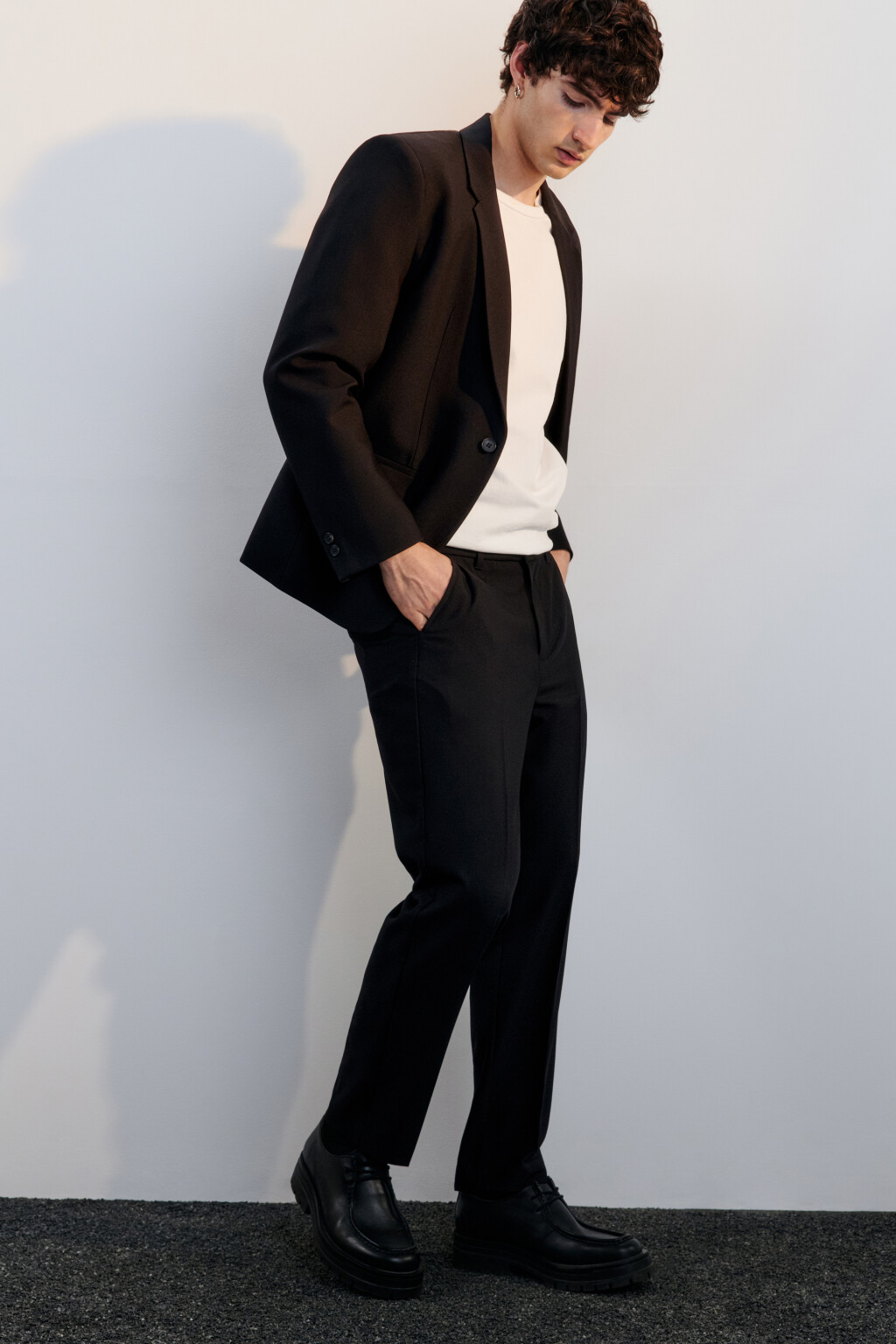 Брюки костюмные классические - цвет черный - 2