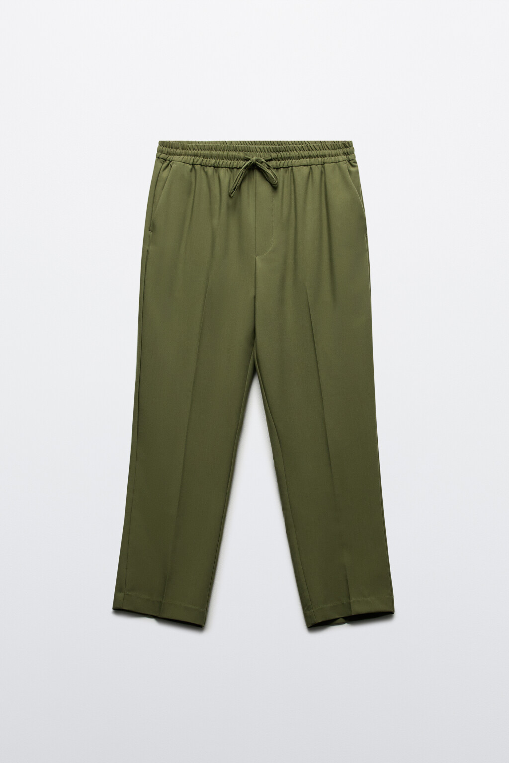 Брюки костюмные с поясом на завязках - цвет зеленый - 7