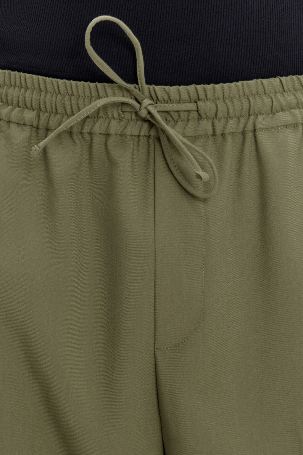 Брюки костюмные с поясом на завязках - цвет зеленый - 5