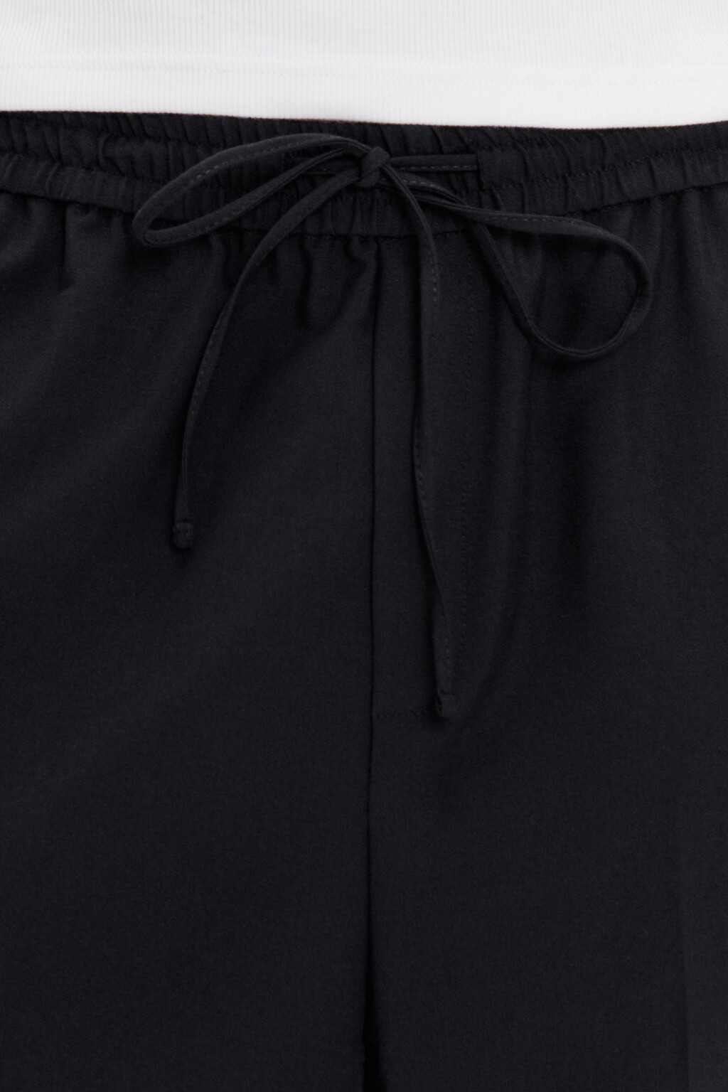 Брюки костюмные с поясом на завязках - цвет черный - 5