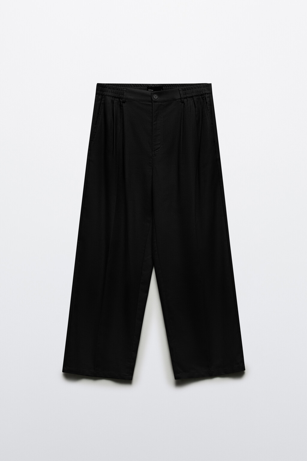 Брюки льняные с резинкой на поясе - цвет черный - 7