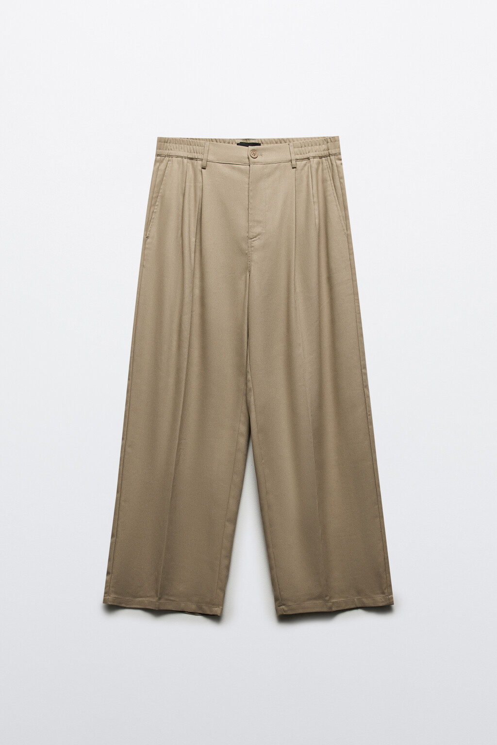 Брюки льняные с резинкой на поясе - цвет коричневый - 9