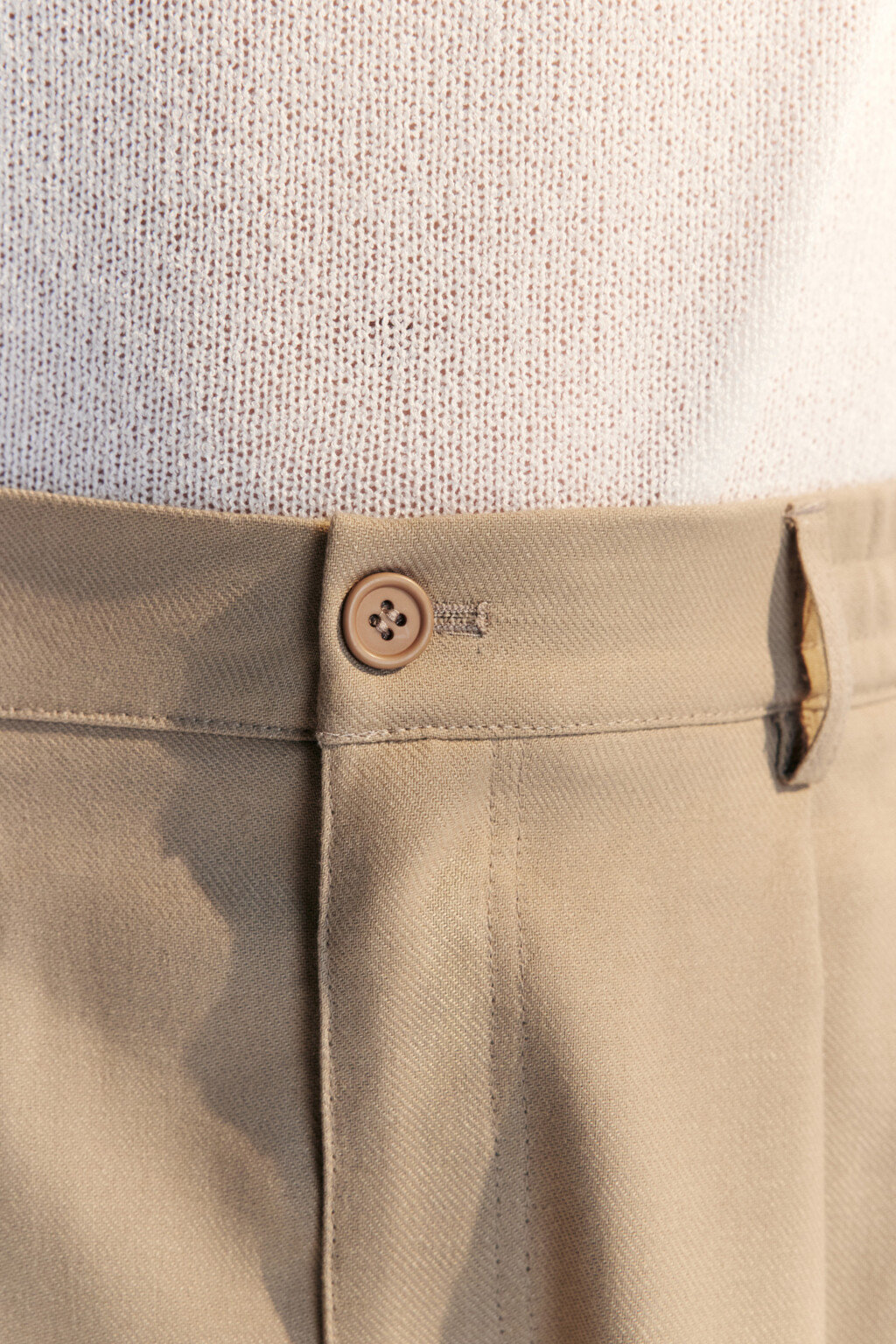 Брюки льняные с резинкой на поясе - цвет коричневый - 7