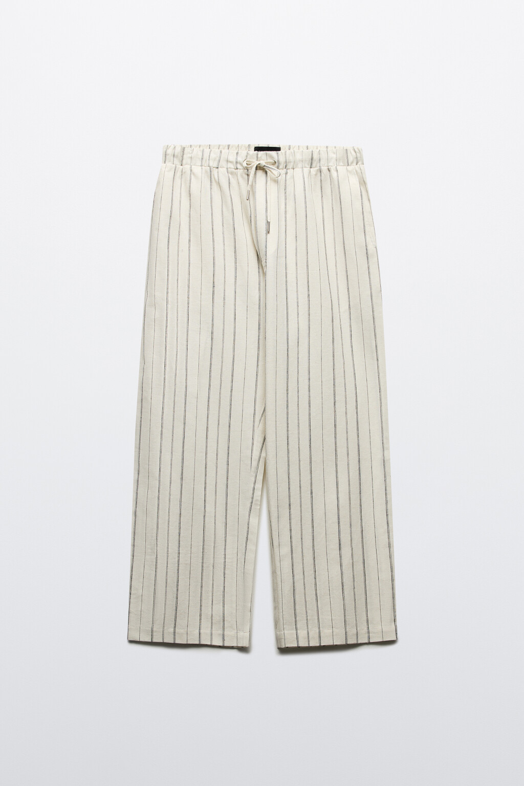 Брюки льняные в полоску - цвет белый - 9