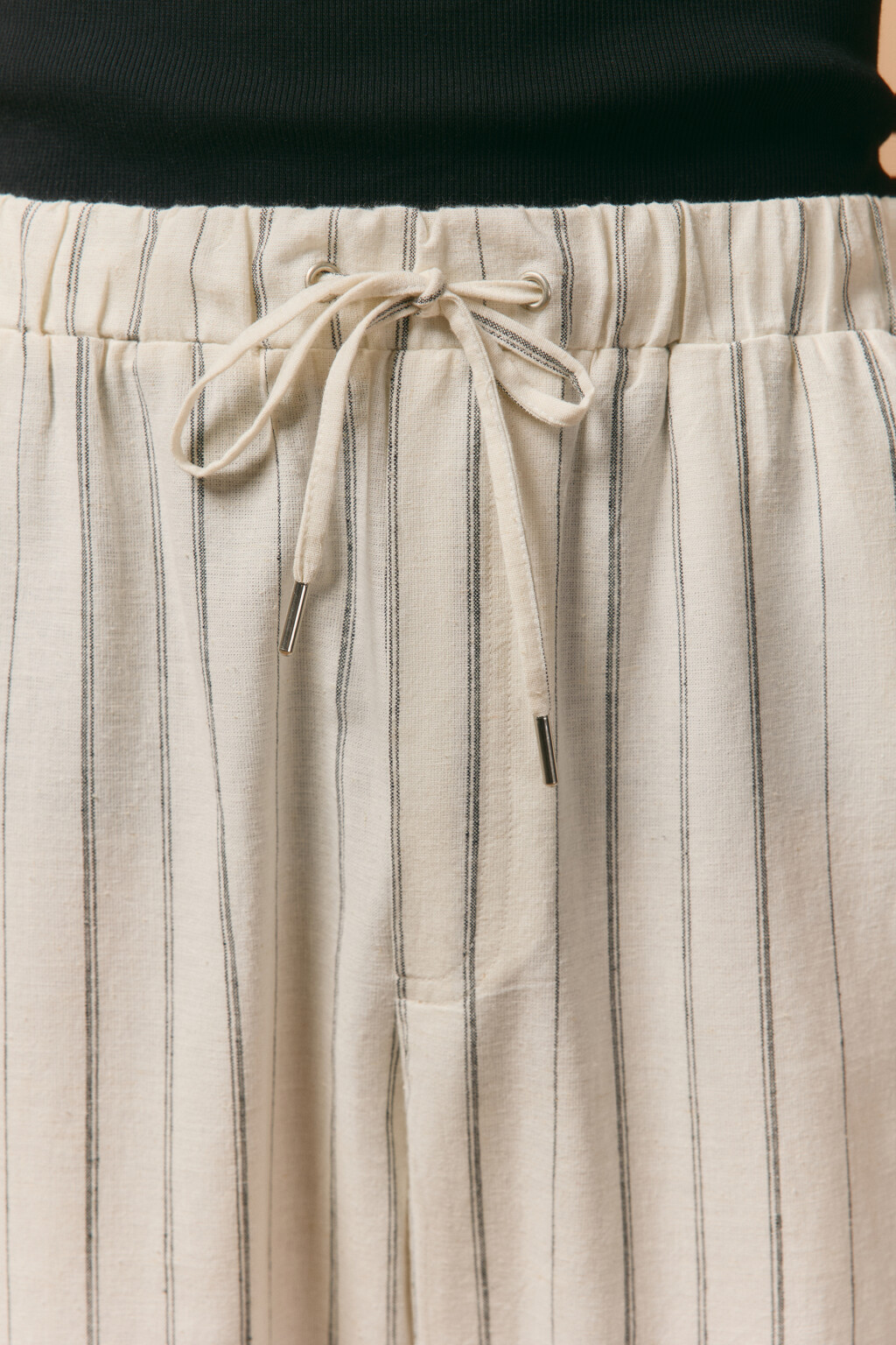 Брюки льняные в полоску - цвет белый - 5