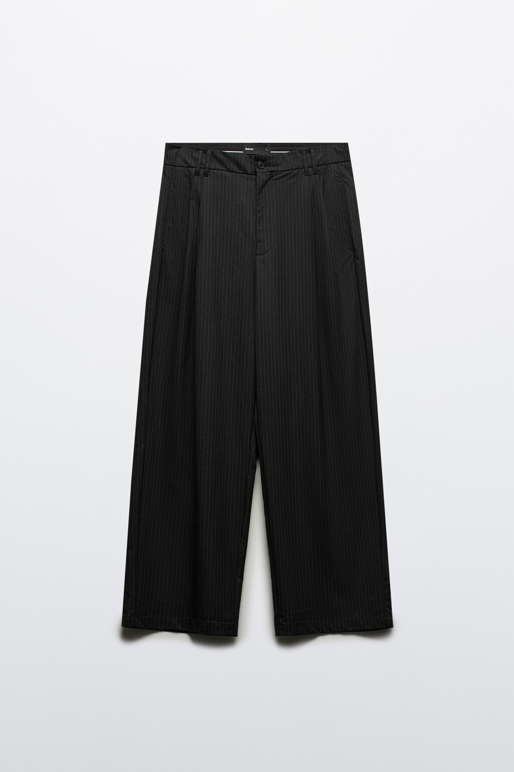 Брюки широкие в полоску - цвет серый - 7