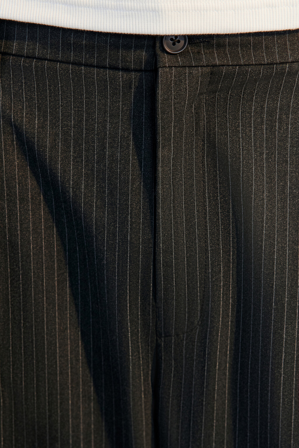 Брюки широкие в полоску - цвет серый - 5