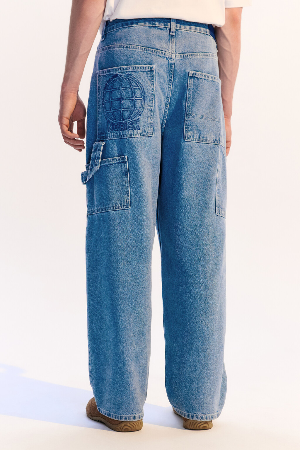 Джинсы carpenter fit с накладными карманами - цвет голубой - 3