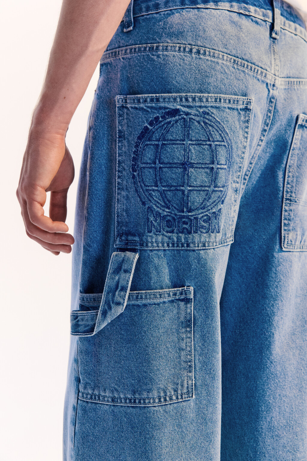 Джинсы carpenter fit с накладными карманами - цвет голубой - 6