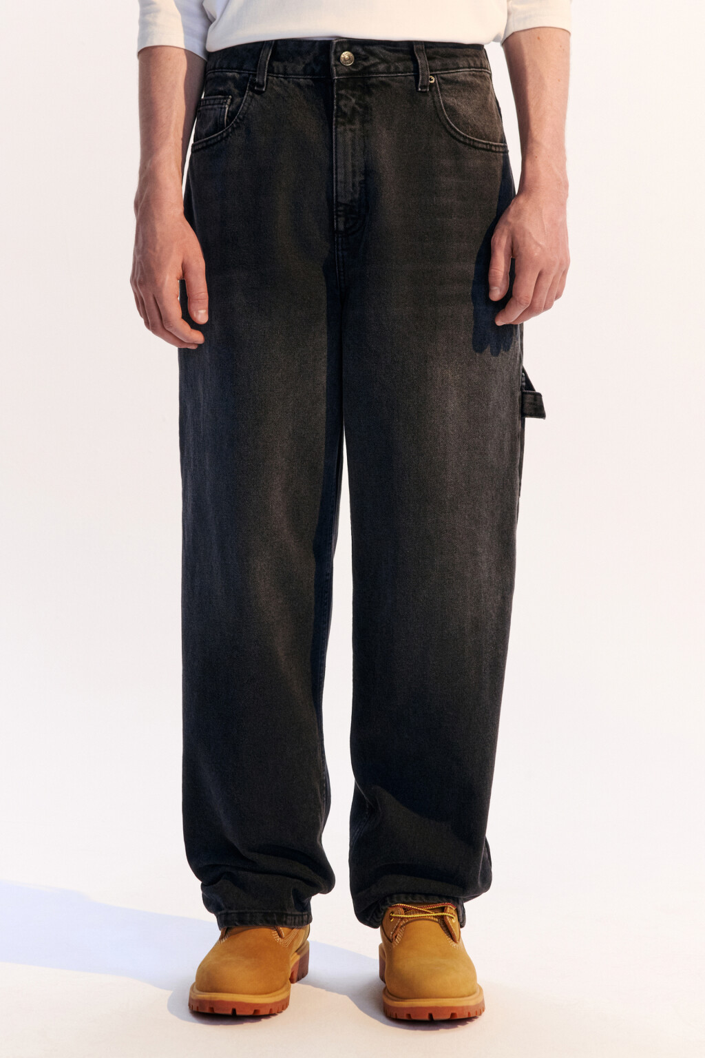 Джинсы carpenter fit с накладными карманами - цвет серый - 2