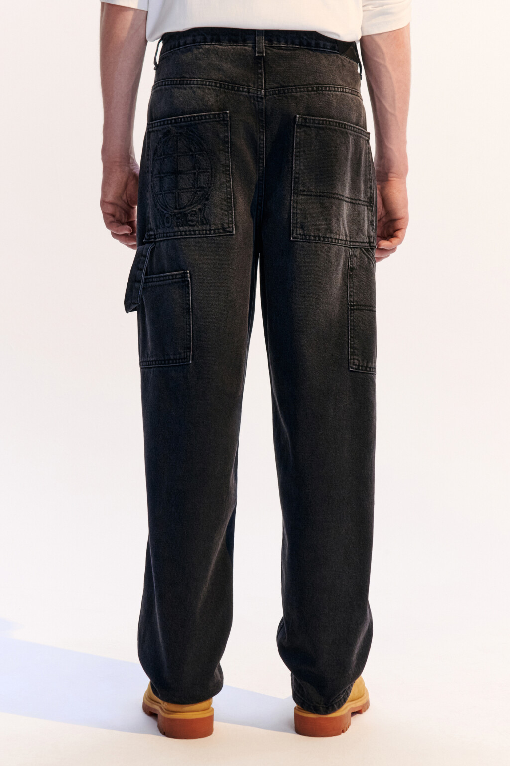 Джинсы carpenter fit с накладными карманами - цвет серый - 3