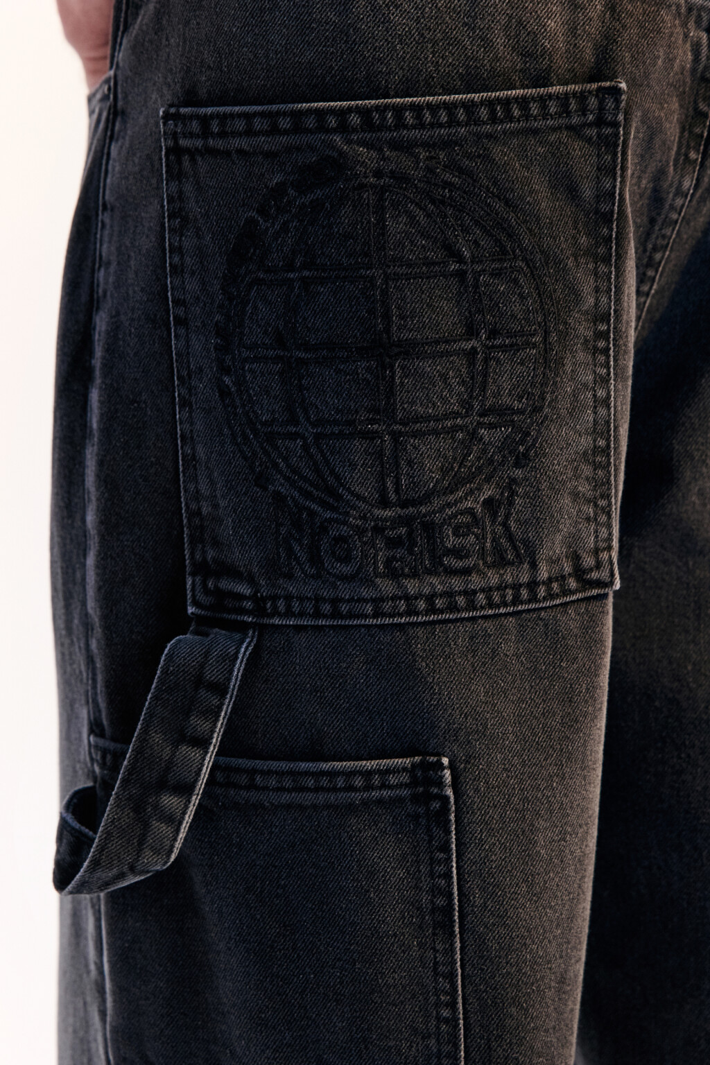 Джинсы carpenter fit с накладными карманами - цвет серый - 5