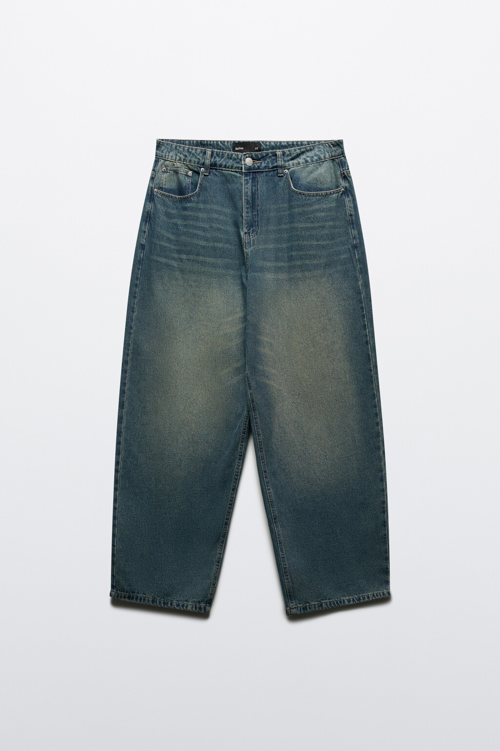 Джинсы широкие с вареным эффектом - цвет голубой - 9