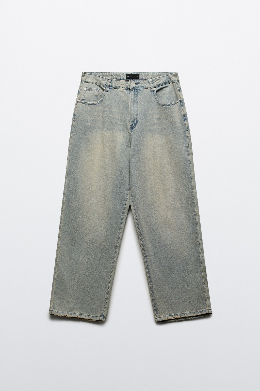 Джинсы широкие с эффектом масляной стирки - цвет голубой - 8