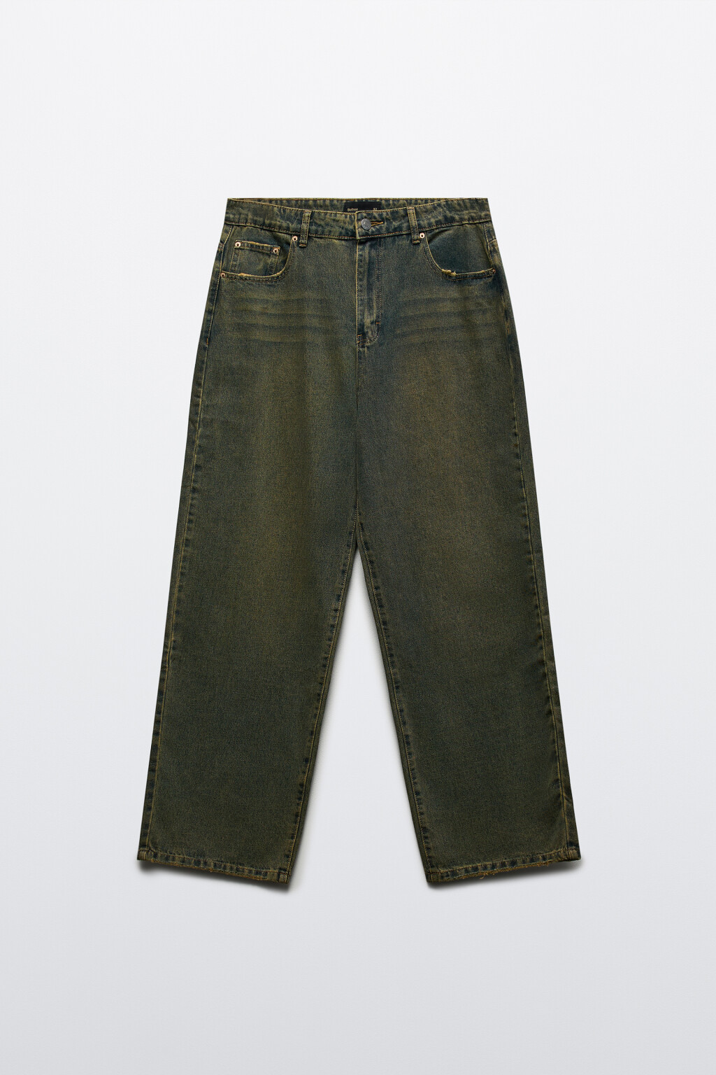 Джинсы широкие с эффектом масляной стирки - цвет голубой - 8