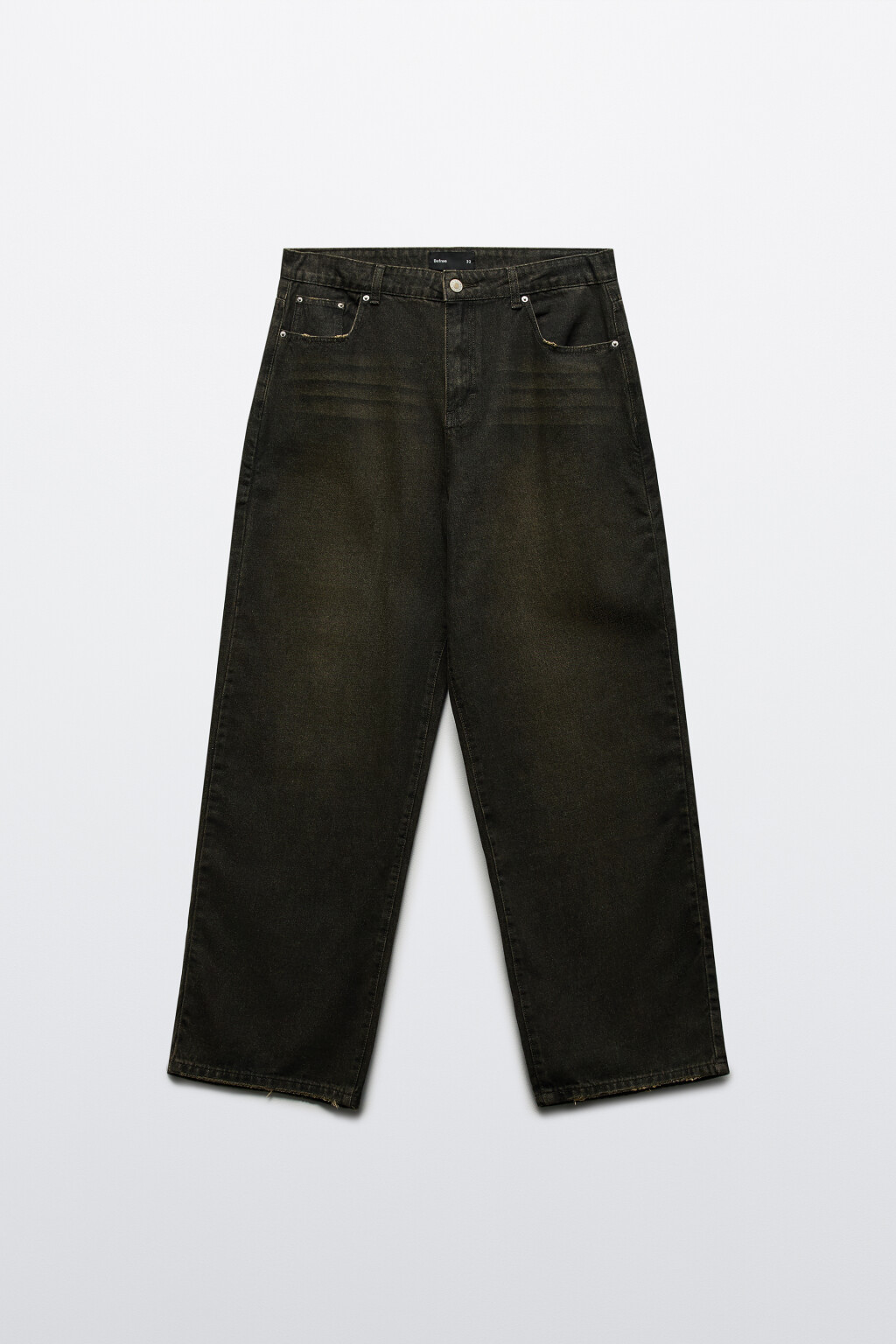 Джинсы широкие с эффектом масляной стирки - цвет серый - 8