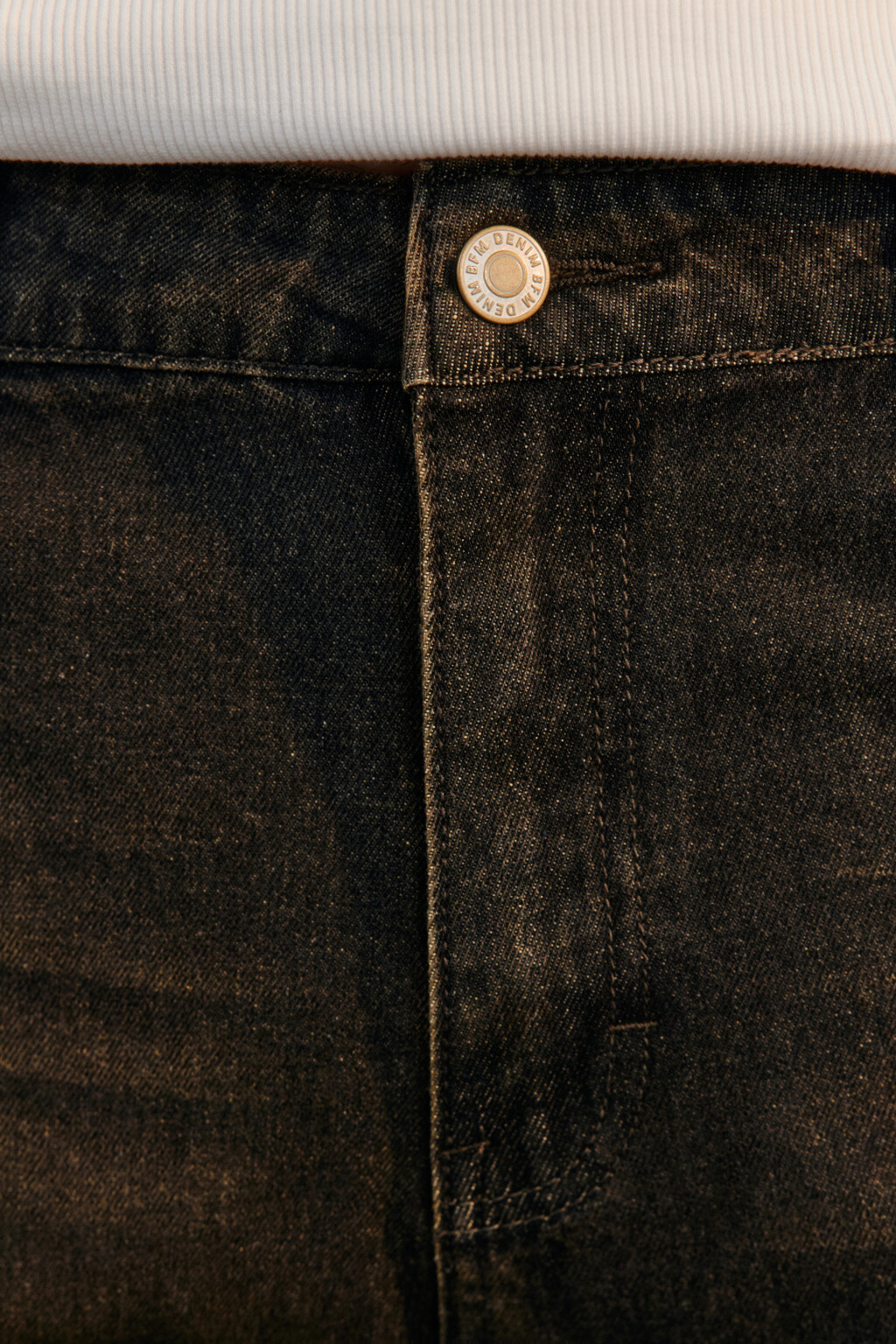 Джинсы широкие с эффектом масляной стирки - цвет серый - 6