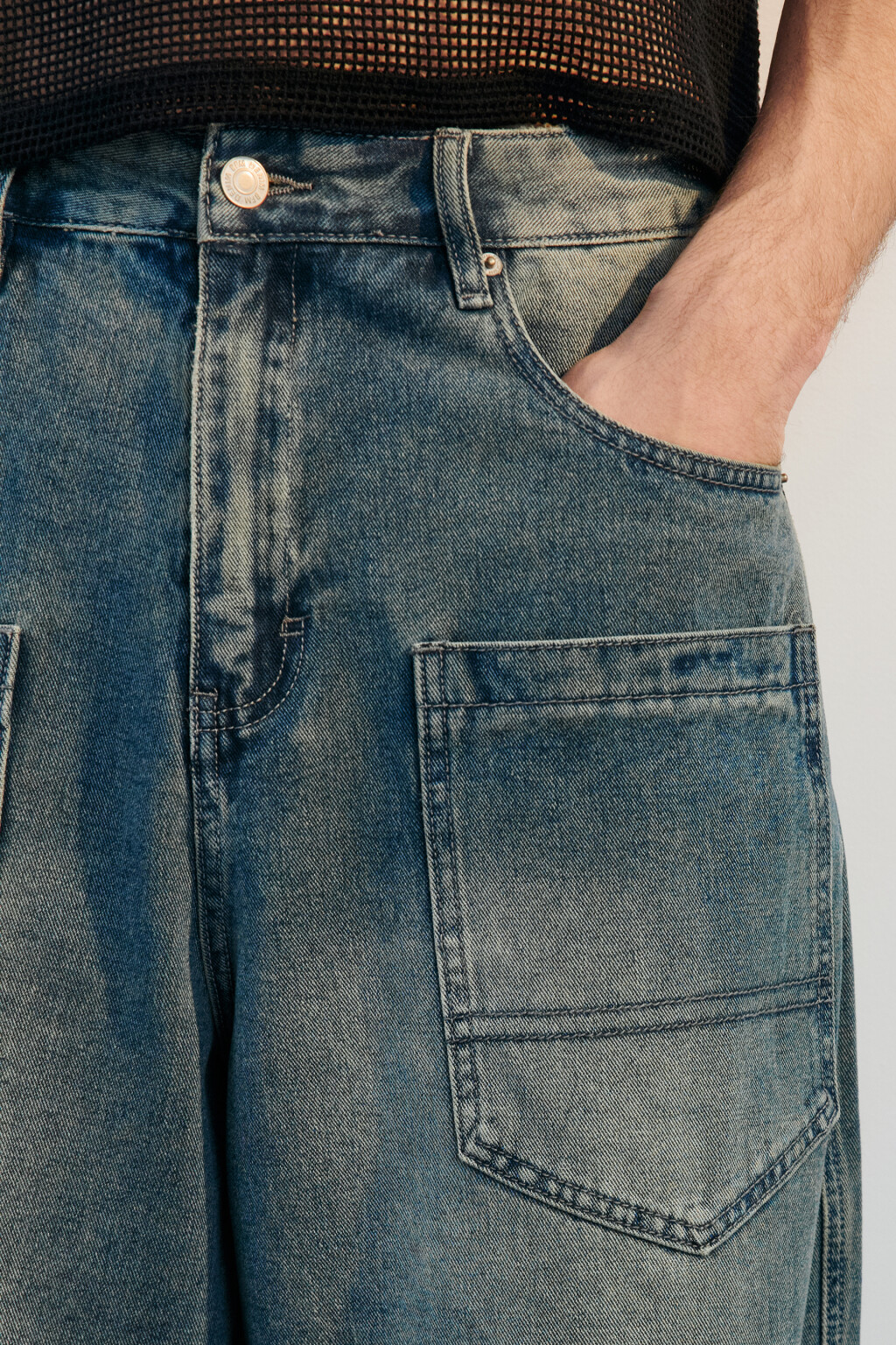 Джинсы экстраширокие рваные - цвет голубой - 6