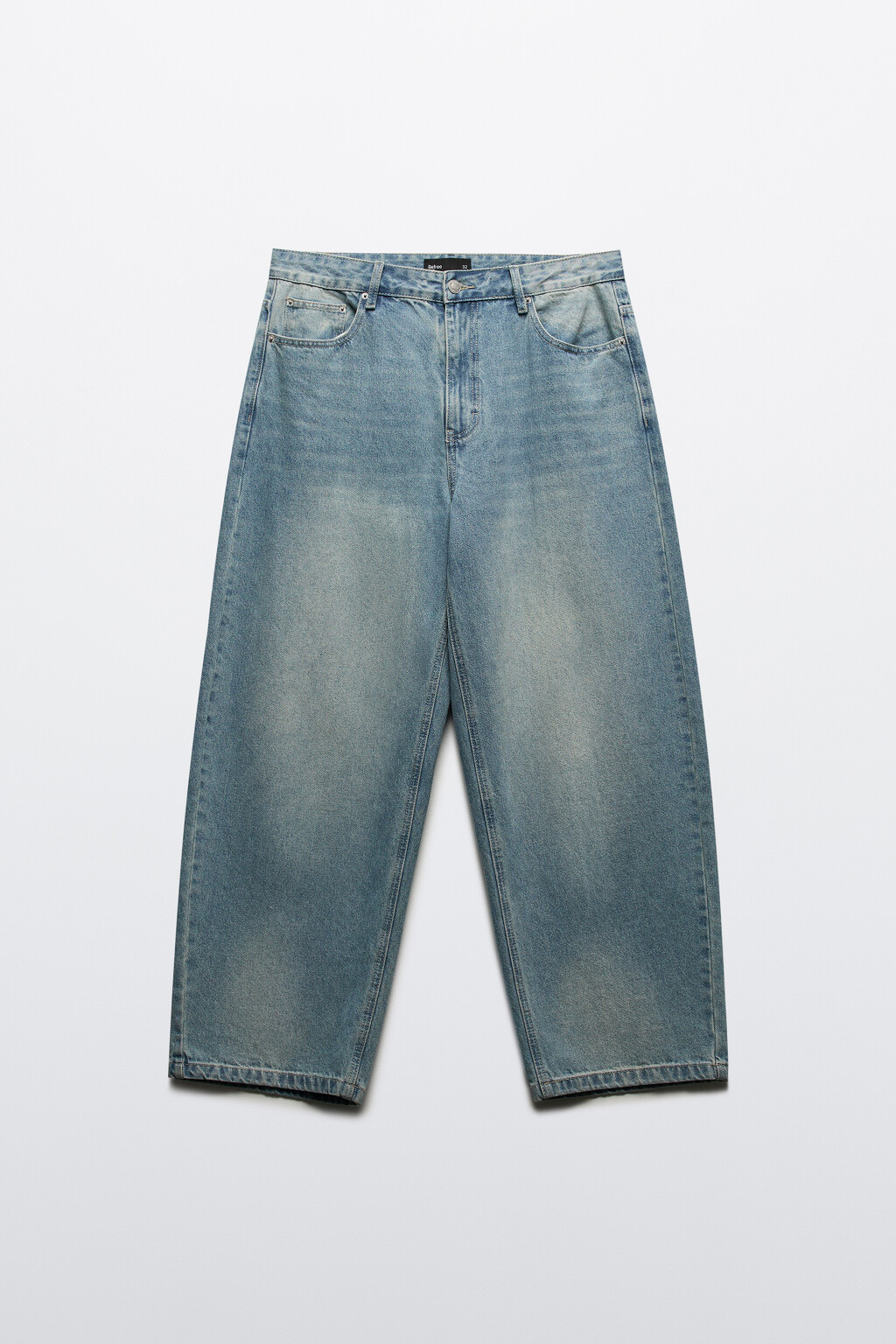 Джинсы baggy fit широкие со стиркой - цвет голубой - 8