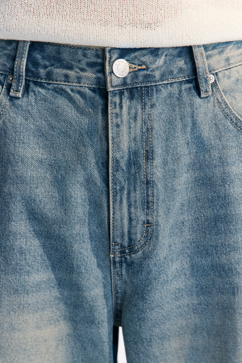 Джинсы baggy fit широкие со стиркой - цвет голубой - 6