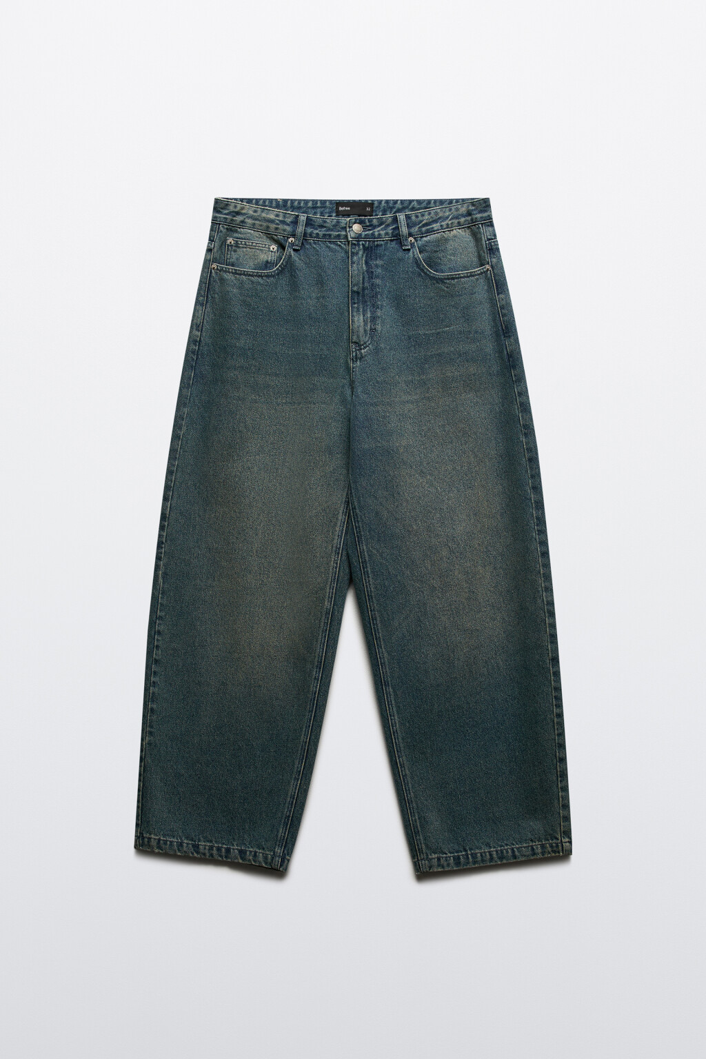 Джинсы baggy fit широкие со стиркой - цвет голубой - 7