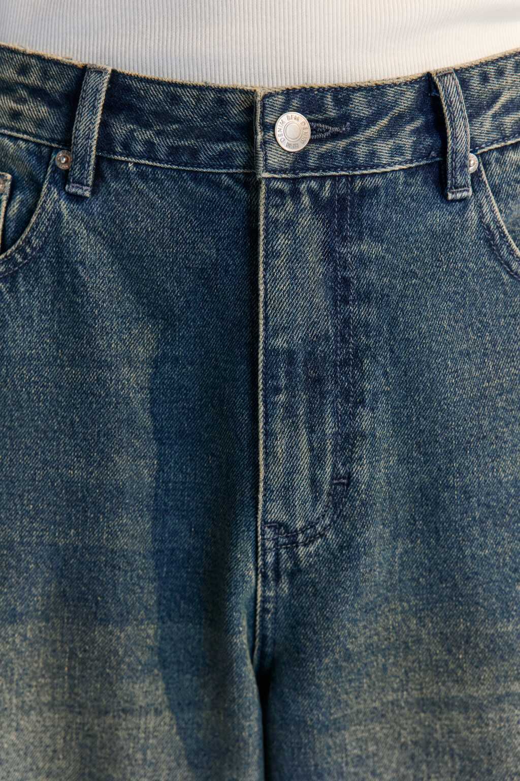 Джинсы baggy fit широкие со стиркой - цвет голубой - 5