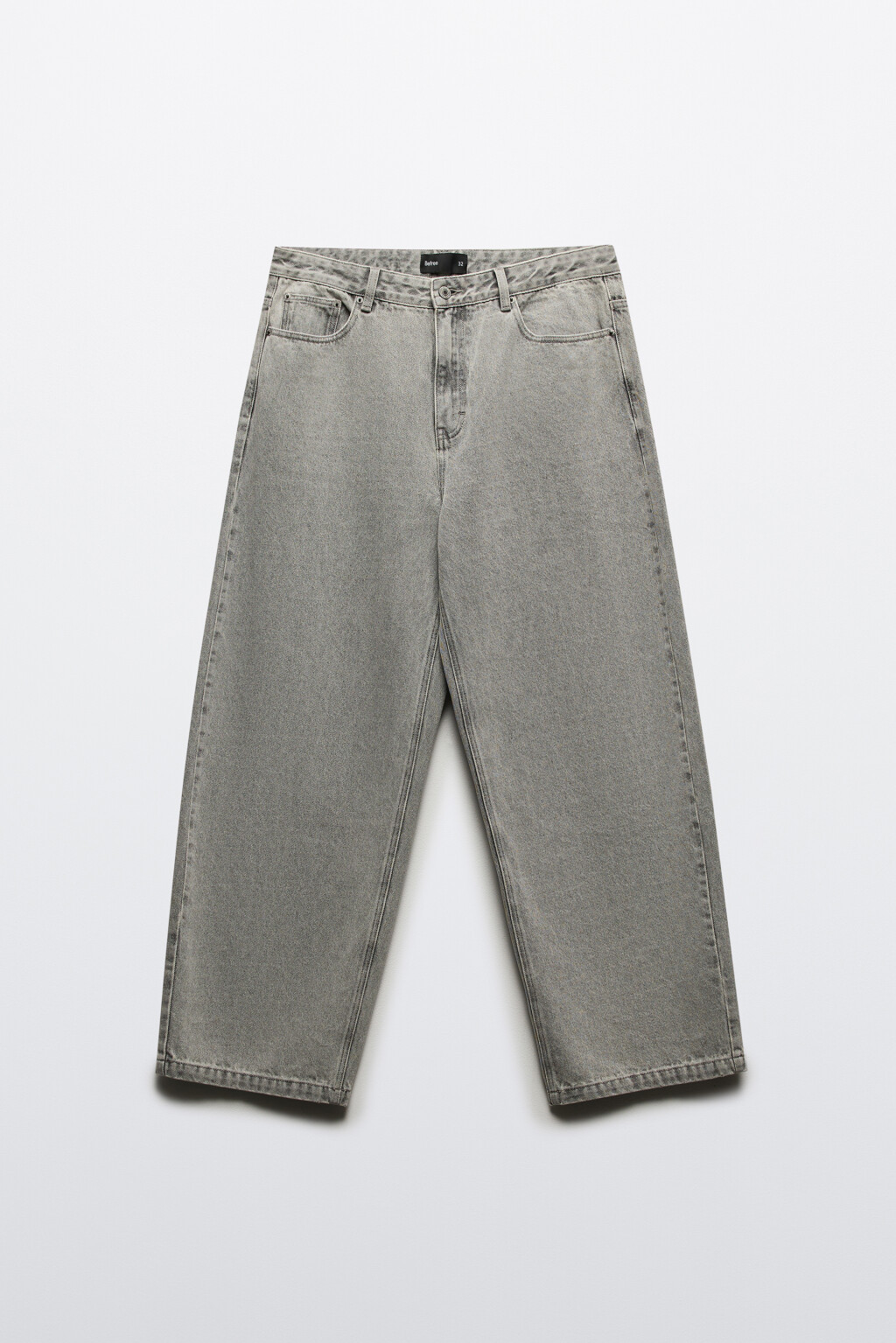 Джинсы baggy fit широкие со стиркой - цвет серый - 7