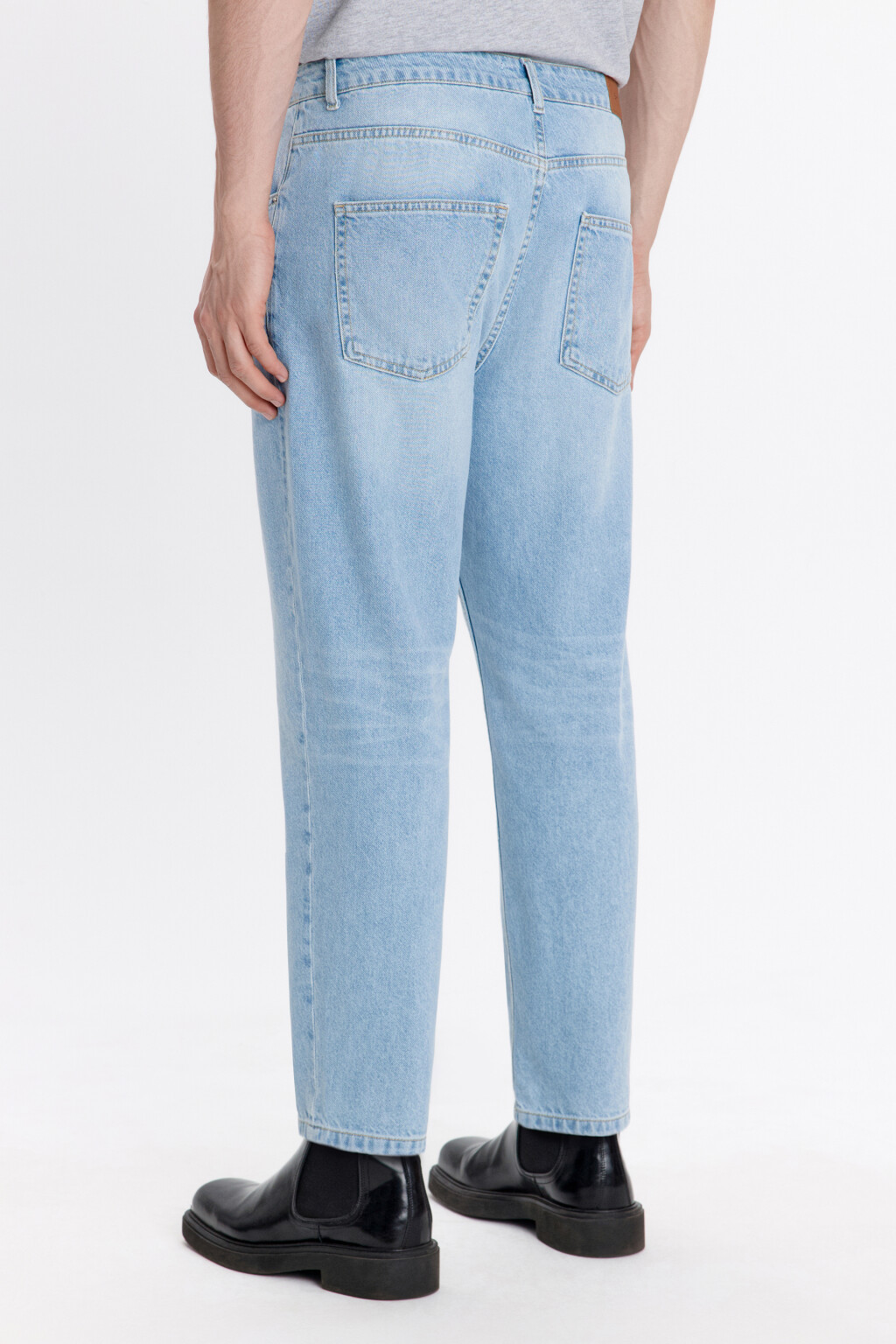 Джинсы зауженные со средней посадкой - цвет голубой - 3