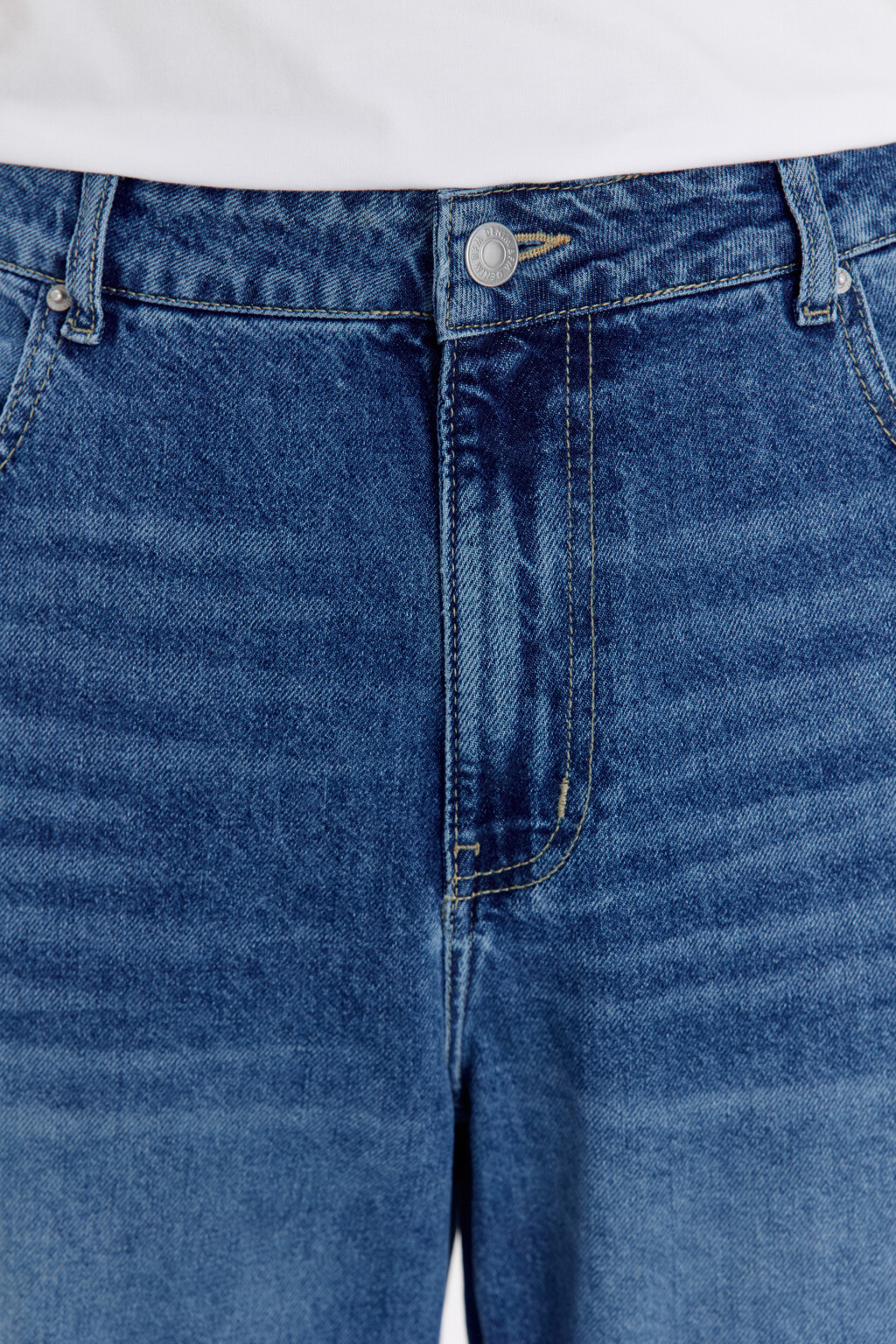 Джинсы зауженные со средней посадкой - цвет голубой - 5