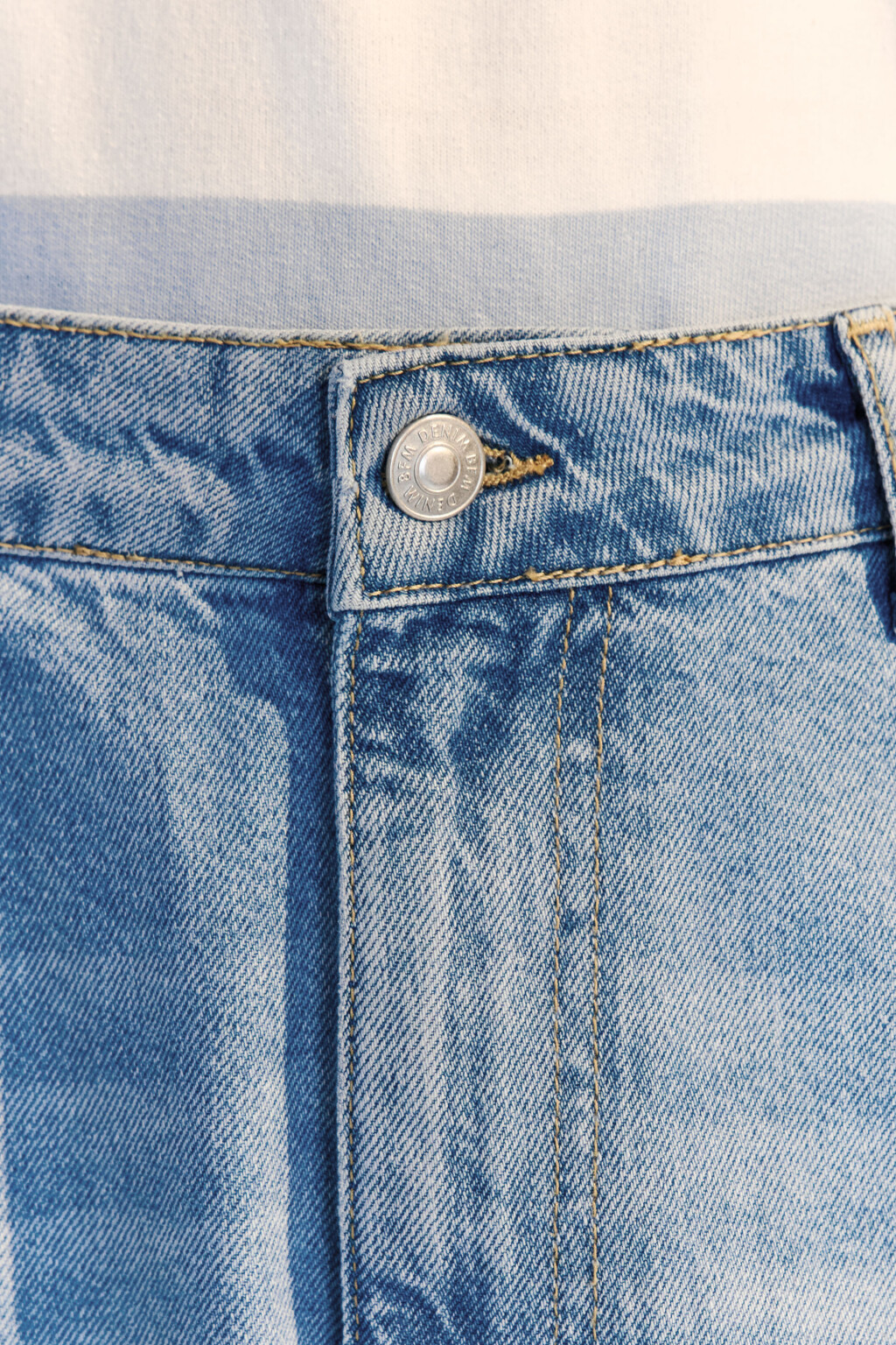 Джинсы широкие с декоративными швами - цвет голубой - 5