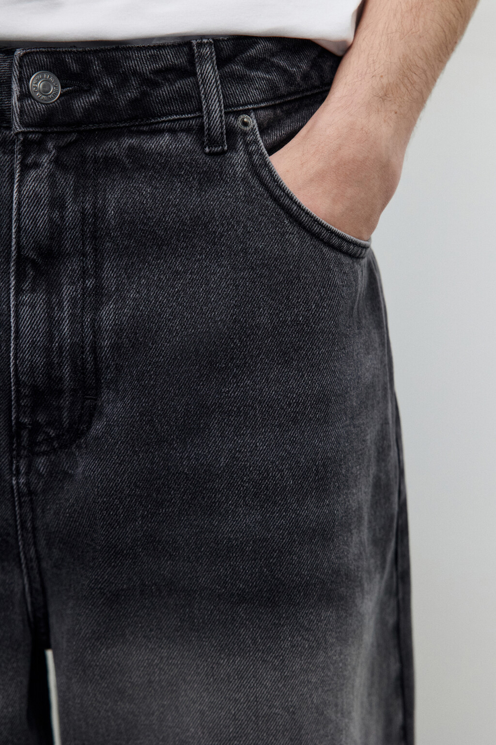 Джинсы широкие с вареным эффектом - цвет серый - 6