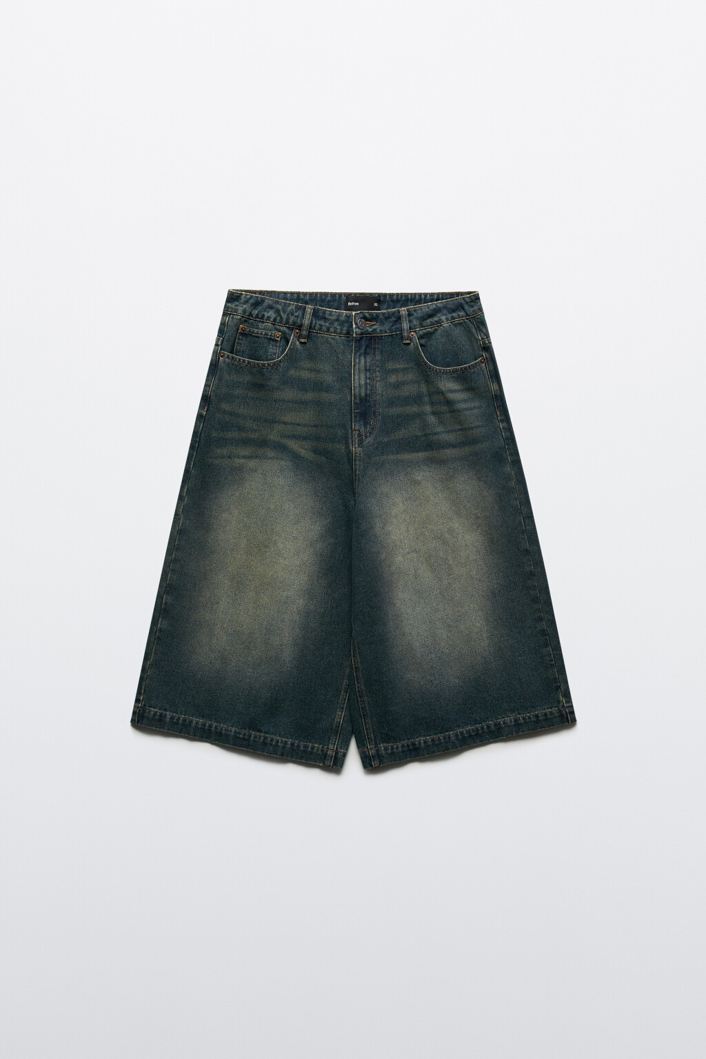 Джортсы широкие с эффектом dirty denim - цвет синий - 7
