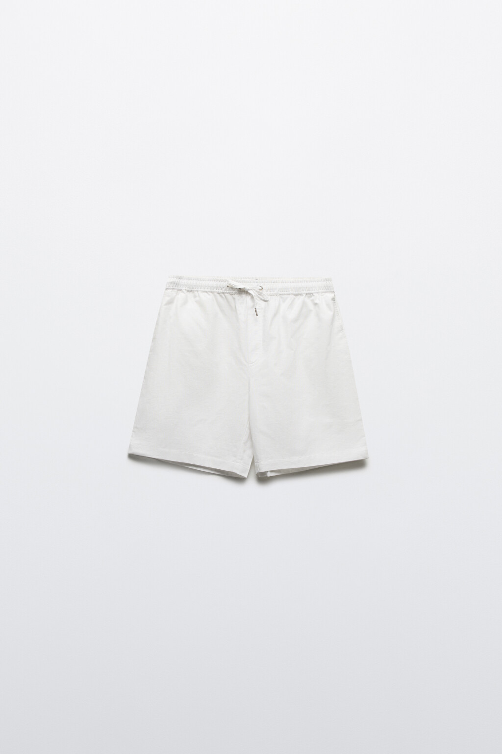 Шорты льняные с поясом на завязках - цвет белый - 8