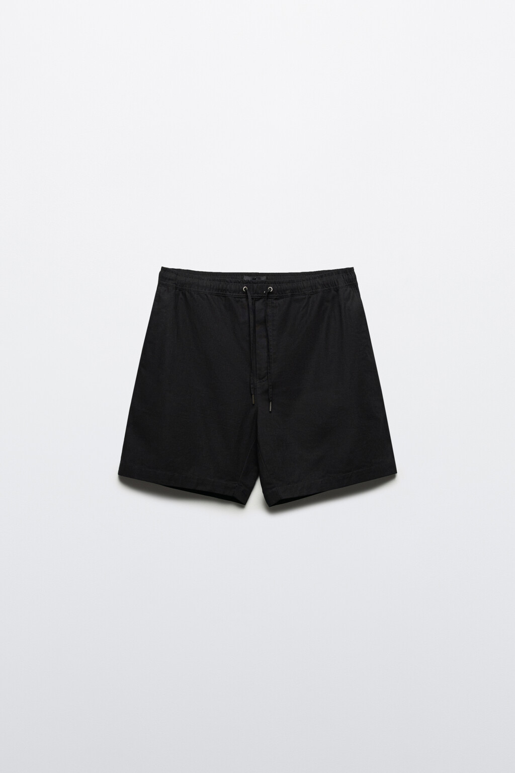 Шорты льняные с поясом на завязках - цвет черный - 7