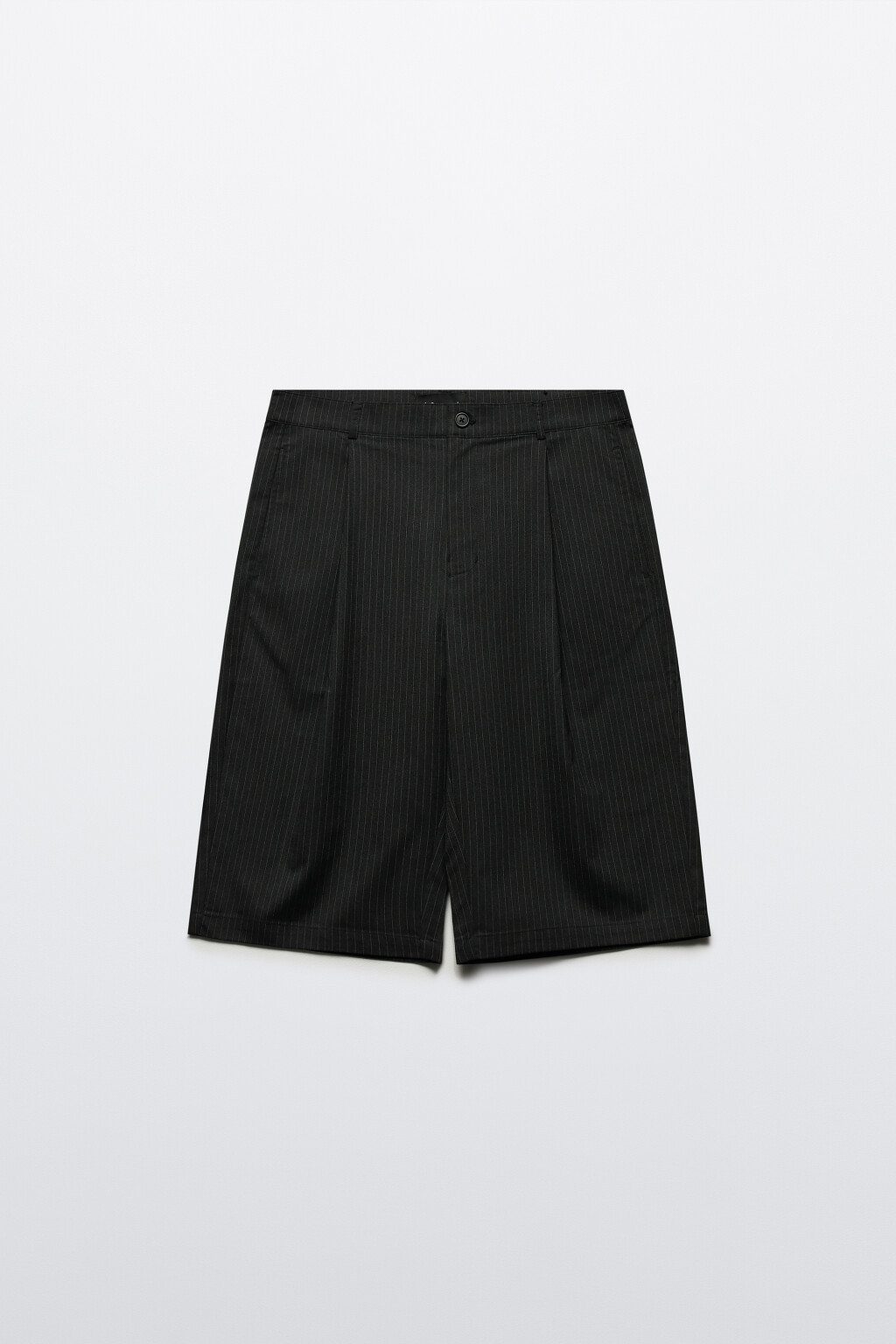 Шорты-бермуды костюмные в полоску - цвет серый - 7