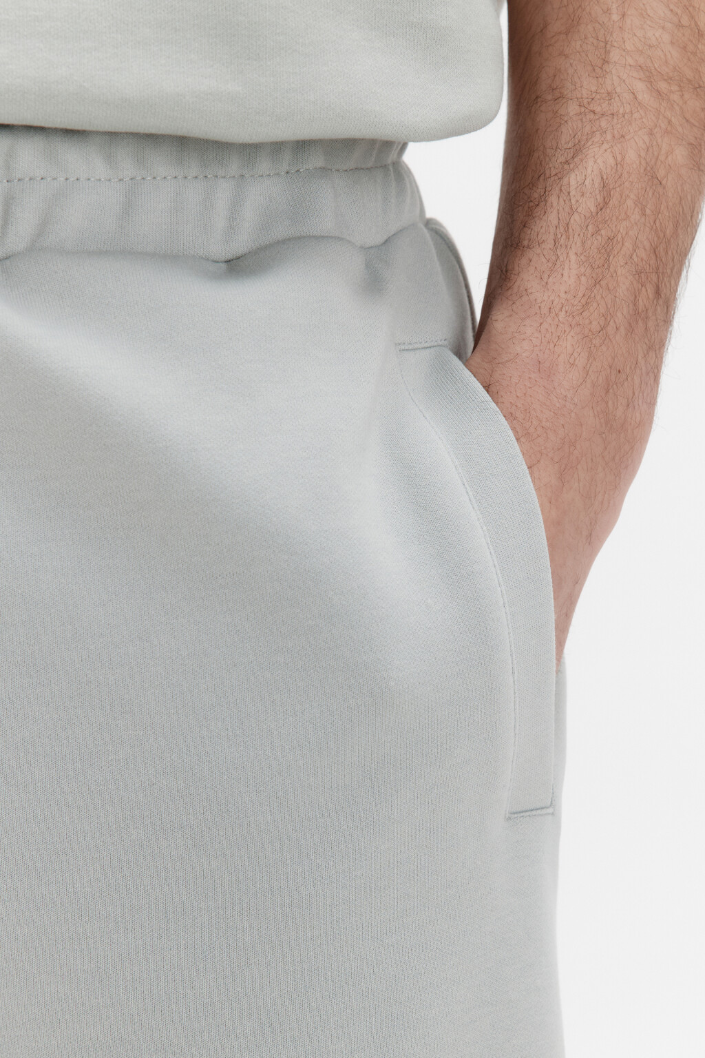 Шорты из футера с поясом на завязках - цвет зеленый - 6