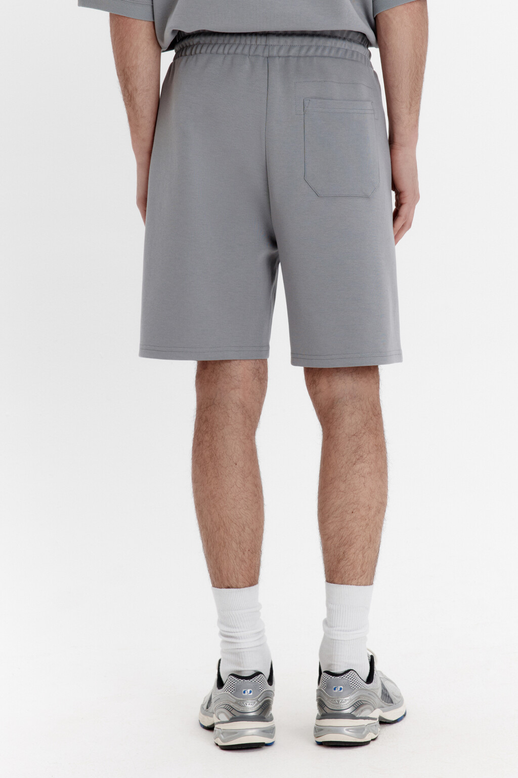 Шорты из футера с поясом на завязках - цвет серый - 3