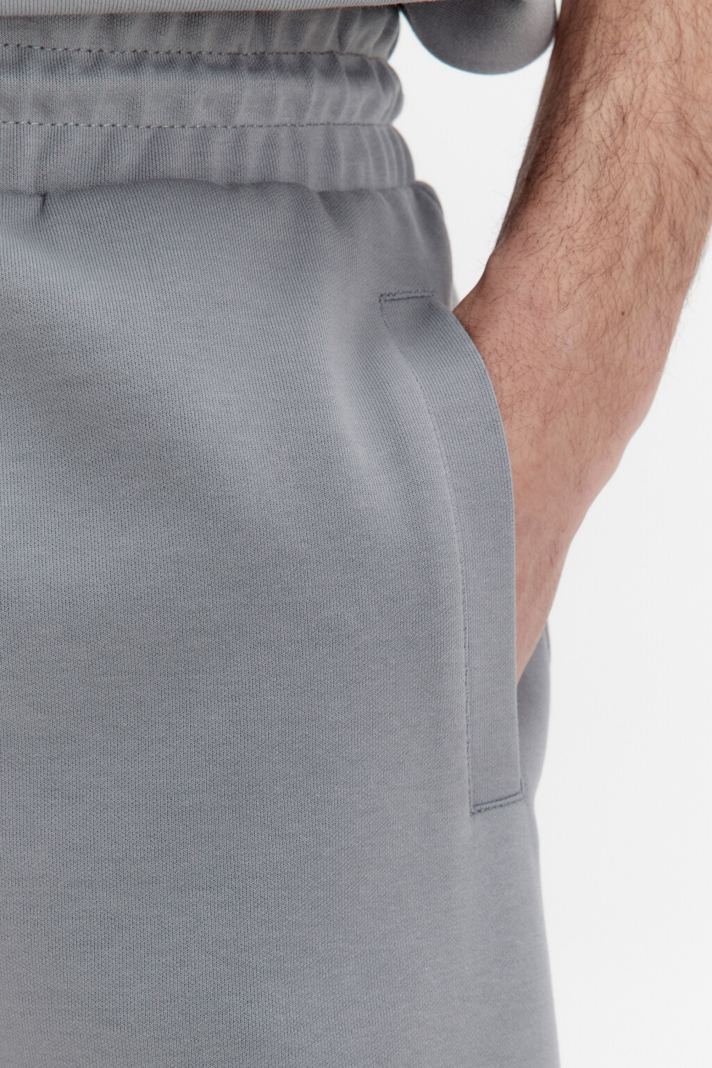 Шорты из футера с поясом на завязках - цвет серый - 6