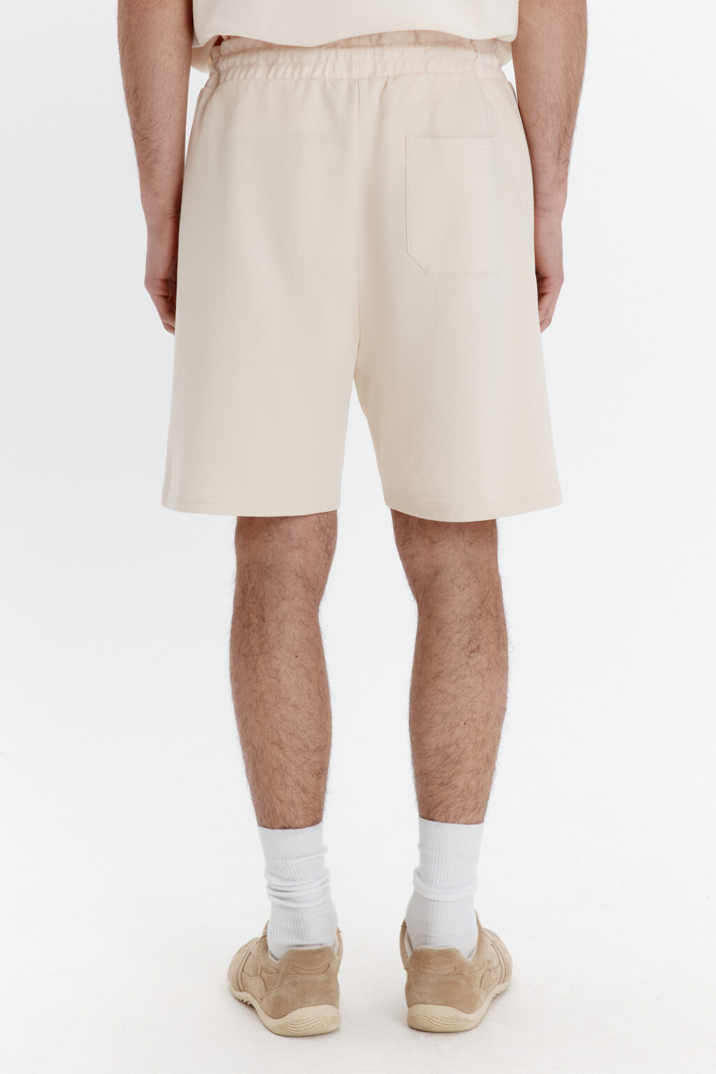 Шорты из футера с поясом на завязках - цвет бежевый - 3