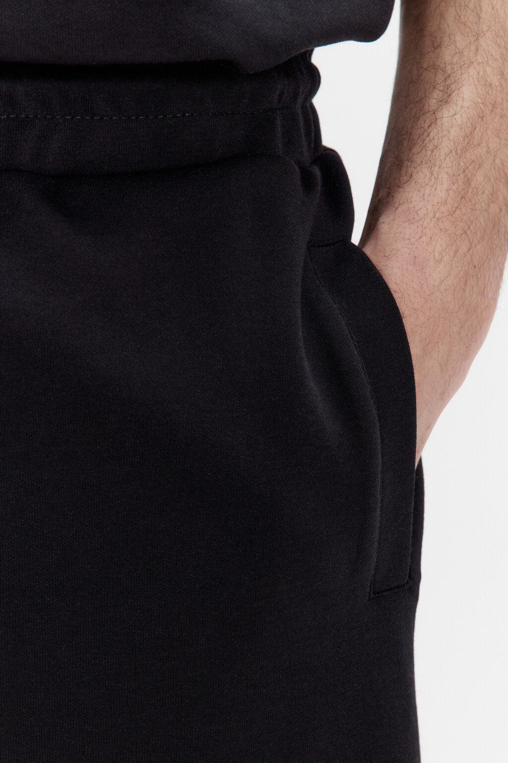 Шорты из футера с поясом на завязках - цвет черный - 6