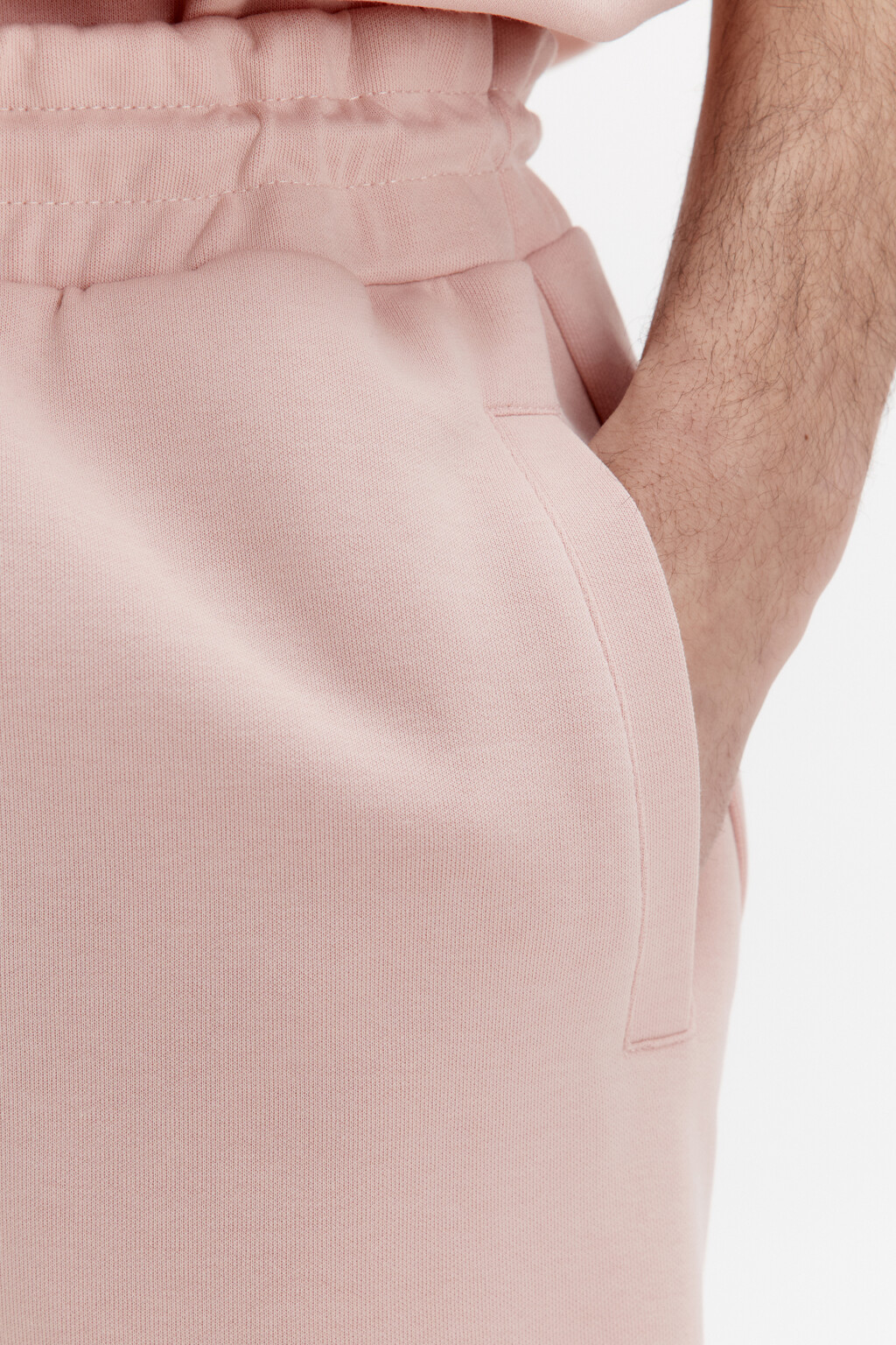 Шорты из футера с поясом на завязках - цвет розовый - 6