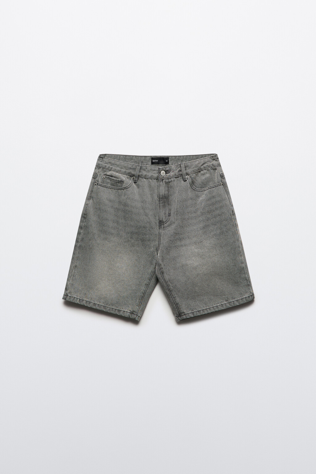 Шорты джинсовые с вареным эффектом - цвет серый - 7