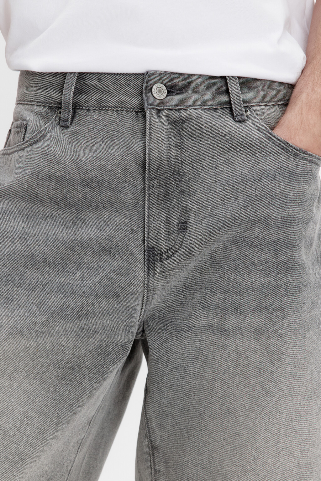 Шорты джинсовые с вареным эффектом - цвет серый - 5